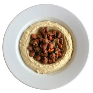 hummus Bel Lahme hot appetizer